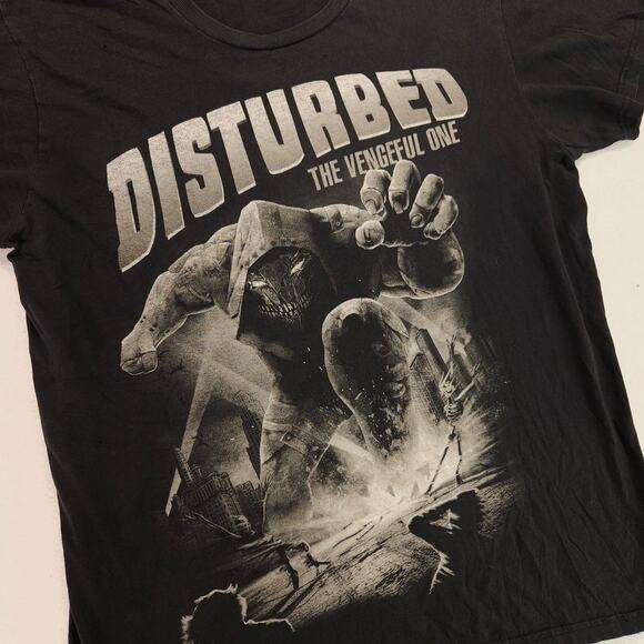 Disturbed The Vengeful One Band Crew Neck Short Sleeve Shirt Mens Size M Black - Picture 4 of 10